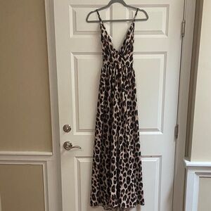 🧡 Women’s SHEIN Black and Beige Leopard Print Dress
